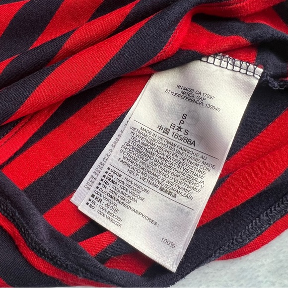 Gap Sz S Red Striped T-Shirt Long Sleeve - Picture 7 of 7